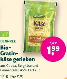 Denn's Biomarkt dennree Bio Gratin käse gerieben Angebot