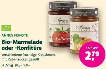Denn's Biomarkt ANNES FEINSTE Bio Marmelade odermit Rübenzucker gesüßt Konfitüre Angebot