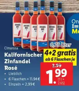 Lidl Kalifornischer Zinfandel Rosé Angebot