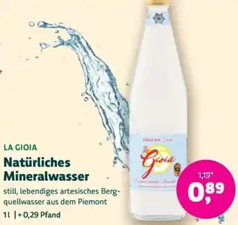 Denn's Biomarkt LA GIOIA Natürliches Mineralwasser Angebot