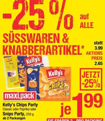Maximarkt Kelly's Chips Party oder Snips Party Angebot