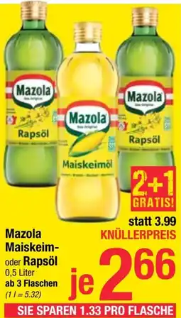 Maximarkt Mazola Maiskeim- oder Rapsöl Angebot