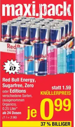 Maximarkt Red Bull Energy, Sugarfree, Zero oder Editions Angebot