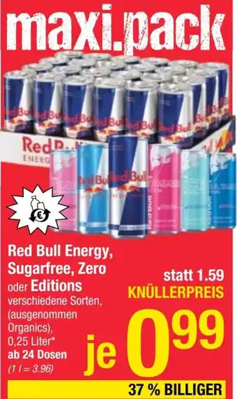 Maximarkt Red Bull Energy, Sugarfree, Zero oder Editions Angebot