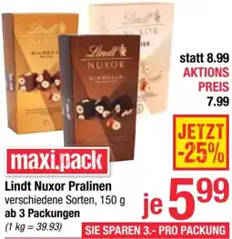 Maximarkt Lindt Nuxor Pralinen Angebot