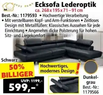 Norma Ecksofa Lederoptik Angebot