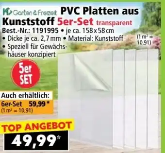 Norma Garten & Freizeit PVC Platten aus Kunststoff Angebot