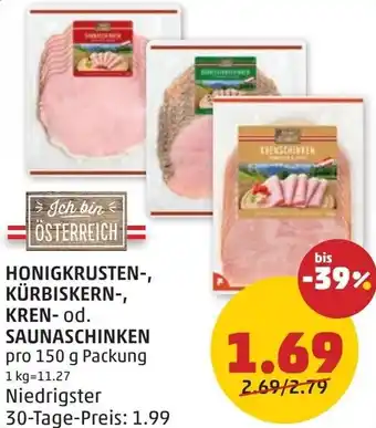 PENNY Honigkrusten-, kürbiskern-, kren- od. saunaschinken Angebot