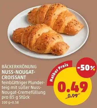 PENNY Bäckerkrönung nuss-nougat- croissant Angebot