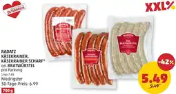 PENNY Radatz käsekrainer, käsekrainer scharf od. bratwürstel Angebot