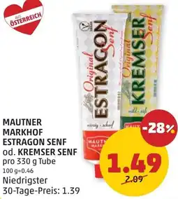 PENNY Mautner markhof estragon senf od. kremser senf Angebot
