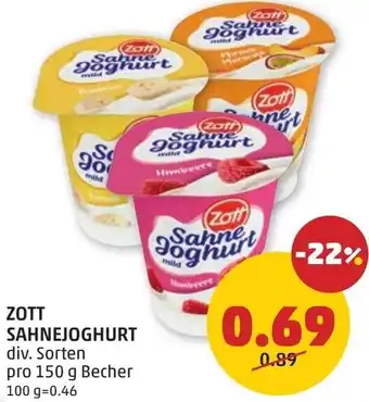PENNY Zott sahnejoghurt Angebot