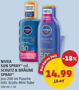 PENNY Nivea sun spray od. schutz & bräune spray Angebot