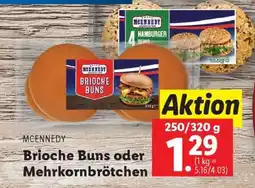 Lidl MCENNEDY Brioche Buns oder Mehrkornbrötchen Angebot