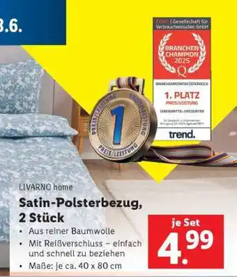 Lidl Satin Polsterbezug, 2 Stück Angebot