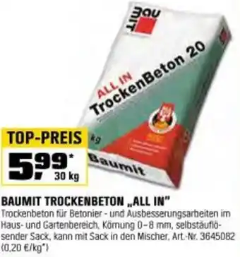 OBI Baumit trockenbeton all in Angebot
