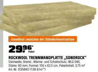 OBI Rockwool trennwandplatte sonorock Angebot
