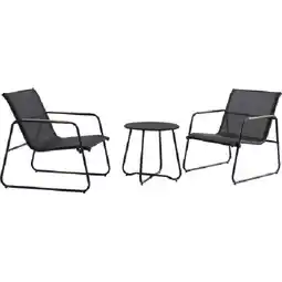 OBI Balkonmöbel-Set Whitton 3-teilig Stahl Schwarz-Anthrazit OBI Angebot