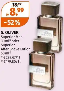 Müller S. oliver Superior Men oder Superior After Shave lotion Angebot