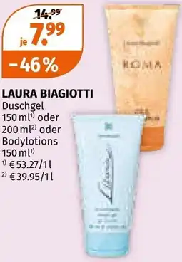 Müller Laura biagiotti duschgel oder bodylotions Angebot