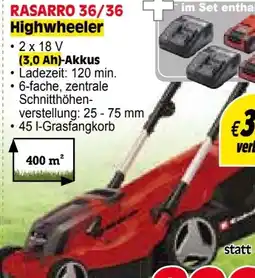 Zgonc Einhell Akku-Rasenmäher-Set Rasarro 36/36 Highwheeler Angebot