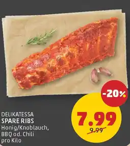 PENNY Spare Ribs Honig/Knoblauch, BBQ od. Chili Angebot