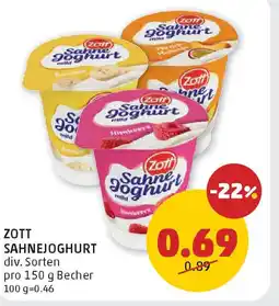 PENNY Zott sahnejoghurt div. sorten Angebot