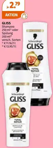 Müller Gliss shampoo oder spülung Angebot
