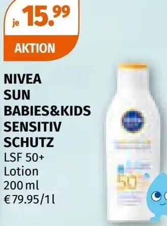 Müller Nivea sun babies&kids sensitiv schutz LSF 50+ Lotion Angebot
