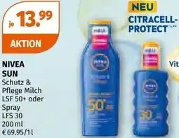 Müller Nivea sun schutz & pflege milch lsf 50+ oder spray Angebot