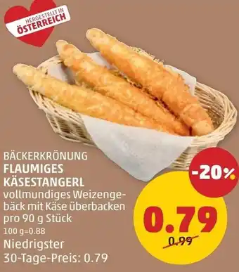 PENNY Bäckerkrönung flaumiges käsestangerl Angebot