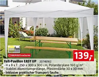 Bauhaus Falt-pavillon easy up Angebot