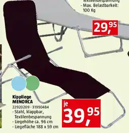 Bauhaus Kippliege menorca Angebot