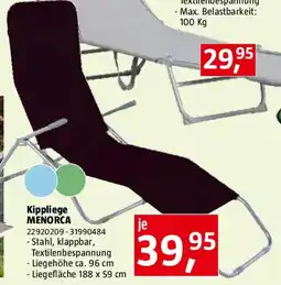 Bauhaus Kippliege menorca Angebot