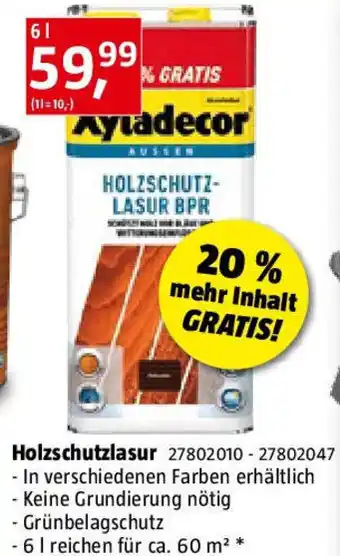 Bauhaus Ayladecor Holzschutzlasur Angebot
