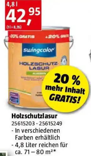 Bauhaus swingcolor Holzschutzlasur Angebot