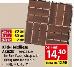 Bauhaus Klick-Holzfliese Akazie Angebot
