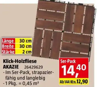 Bauhaus Klick-Holzfliese Akazie Angebot