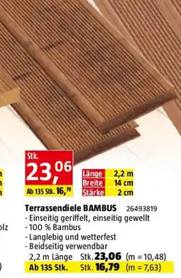 Bauhaus Terrassendiele bambus Angebot