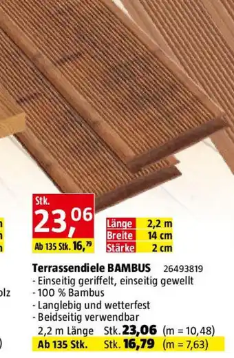 Bauhaus Terrassendiele bambus Angebot