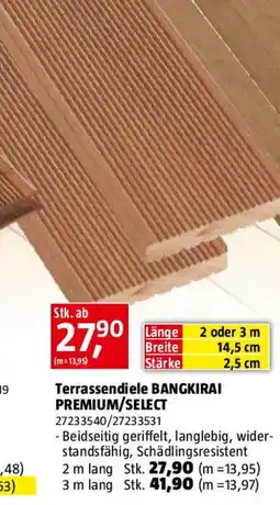 Bauhaus Terrassendiele bangkirai premium/select Angebot