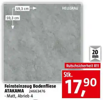 Bauhaus Feinsteinzeug bodenfliese atakama Angebot