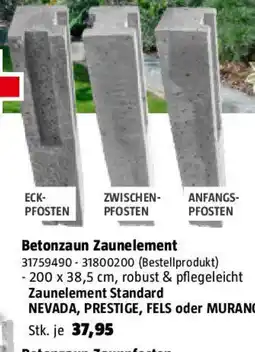 Bauhaus Beckers Betonzaun Zaunelement Standard Fels Motiv Angebot