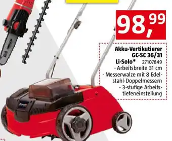 Bauhaus Einhell Power X-Change 18V Akku-Vertikutierer GC-SC 36/31 Li-Solo Angebot