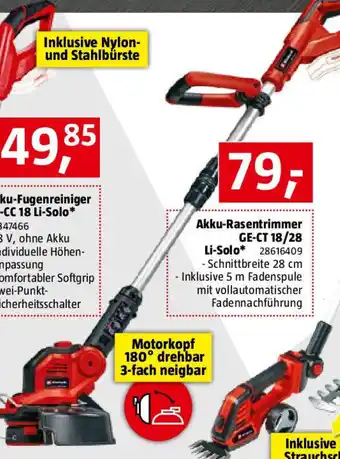 Bauhaus Einhell Power X-Change 18V Akku-Rasentrimmer GE-CT 18/28 Li-Solo Angebot