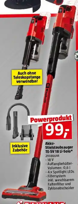 Bauhaus Einhell Power X-Change 18V Akku-Staubsauger TE-SV 18 Li-Solo Angebot