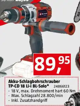 Bauhaus Akku-Schlagbohrschrauber TP-CD 18 Li-i BL-Solo Angebot