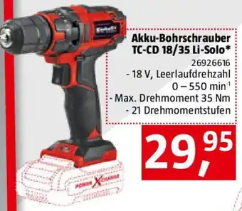 Bauhaus Einhell Power X-Change 18V Akku-Bohrschrauber TC-CD 18/35 Li-Solo Angebot