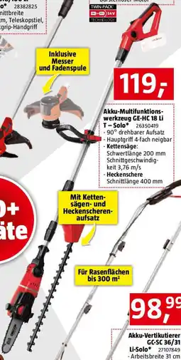 Bauhaus Einhell Power X-Change 18V Akku-Multifunktionswerkzeug GE-HC 18 Li T-Solo Angebot