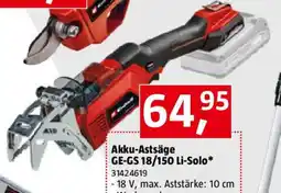 Bauhaus Akku-Astsäge GE-GS 18/150 Li-Solo Angebot